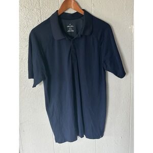 Fabletics Polo Shirt Mens Size XL Navy Short Sleeve Performance Casual Golf